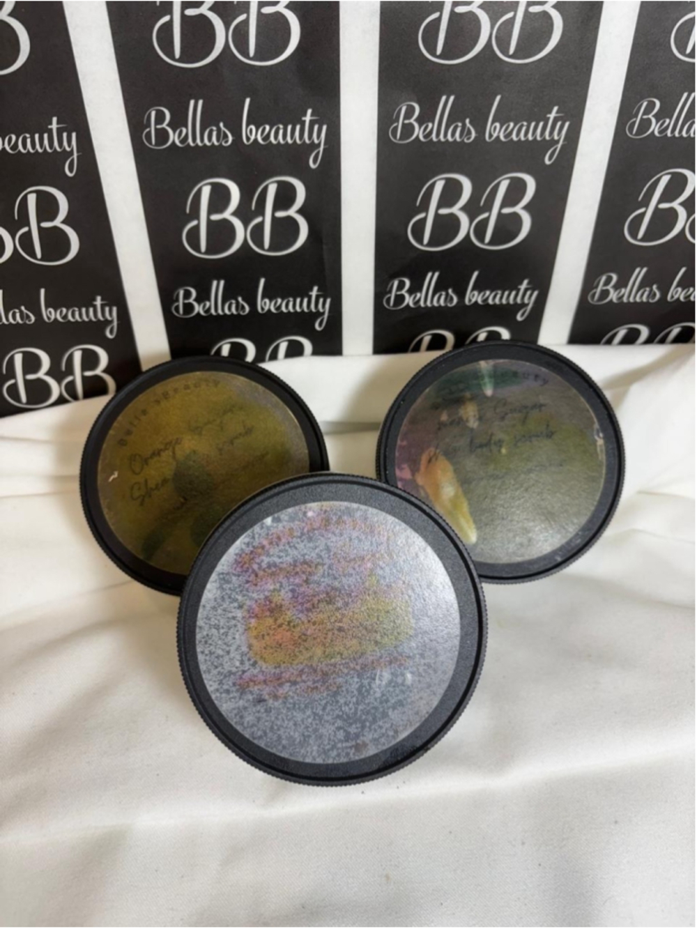 Orange Sugar Shea Body Scrub 3-Pc Set Vegan 100% Natural Bellas Beauty #V56P x2